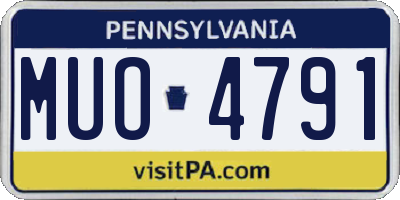 PA license plate MUO4791