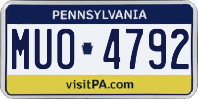 PA license plate MUO4792