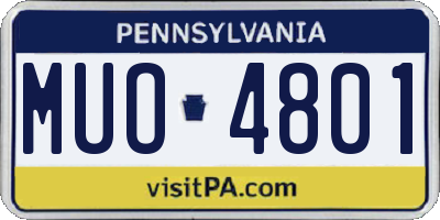 PA license plate MUO4801