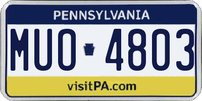 PA license plate MUO4803