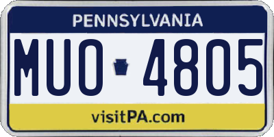 PA license plate MUO4805