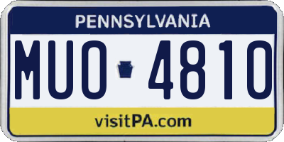 PA license plate MUO4810