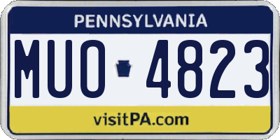 PA license plate MUO4823