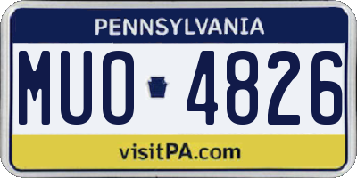 PA license plate MUO4826