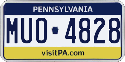 PA license plate MUO4828