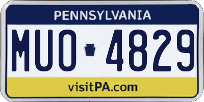 PA license plate MUO4829