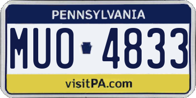 PA license plate MUO4833