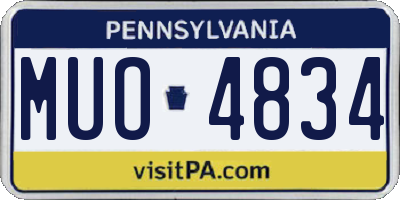 PA license plate MUO4834