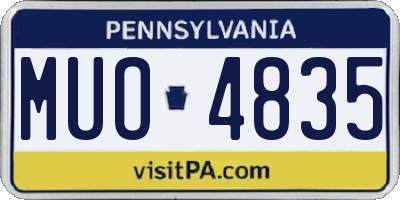 PA license plate MUO4835