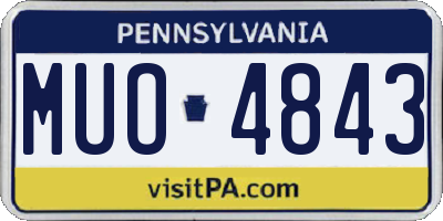 PA license plate MUO4843