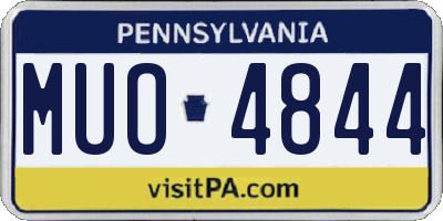 PA license plate MUO4844