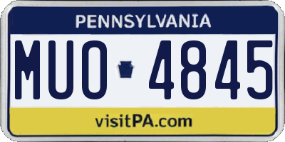 PA license plate MUO4845