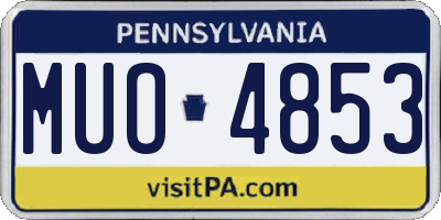 PA license plate MUO4853
