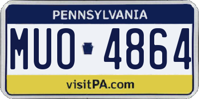 PA license plate MUO4864
