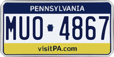PA license plate MUO4867