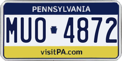 PA license plate MUO4872