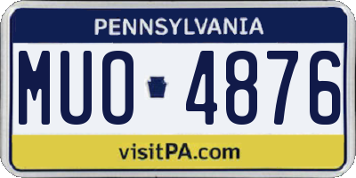 PA license plate MUO4876