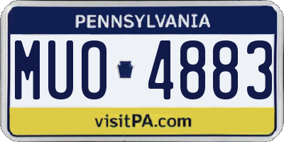 PA license plate MUO4883