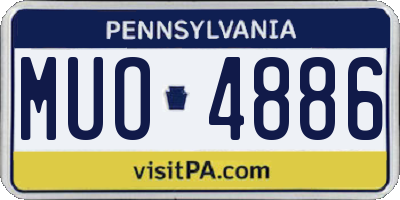 PA license plate MUO4886