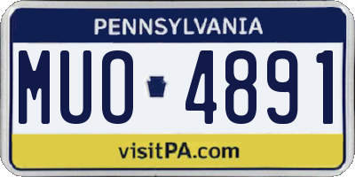PA license plate MUO4891