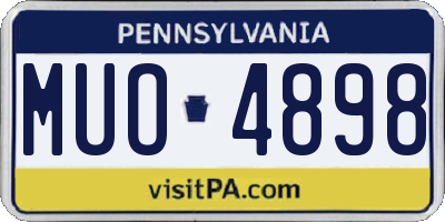 PA license plate MUO4898