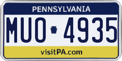 PA license plate MUO4935
