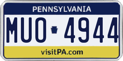 PA license plate MUO4944