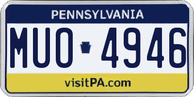 PA license plate MUO4946