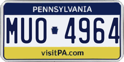 PA license plate MUO4964