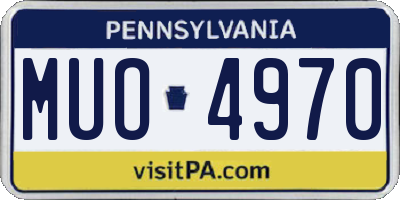 PA license plate MUO4970
