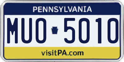 PA license plate MUO5010