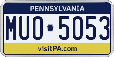 PA license plate MUO5053