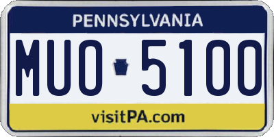 PA license plate MUO5100