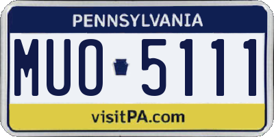 PA license plate MUO5111