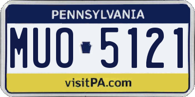 PA license plate MUO5121