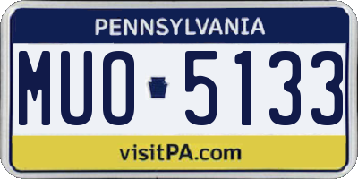 PA license plate MUO5133