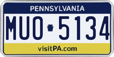 PA license plate MUO5134