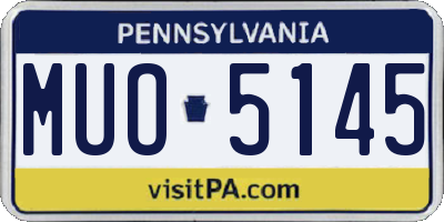 PA license plate MUO5145
