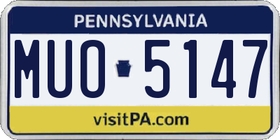 PA license plate MUO5147