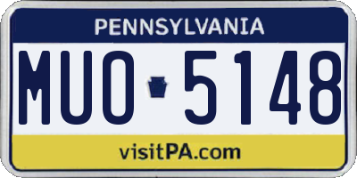 PA license plate MUO5148