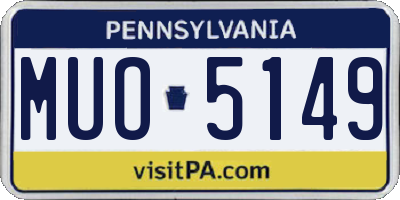PA license plate MUO5149