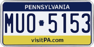 PA license plate MUO5153