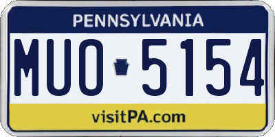 PA license plate MUO5154