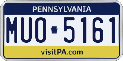 PA license plate MUO5161