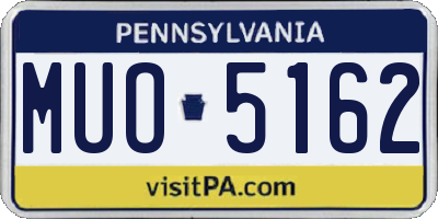 PA license plate MUO5162