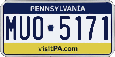 PA license plate MUO5171