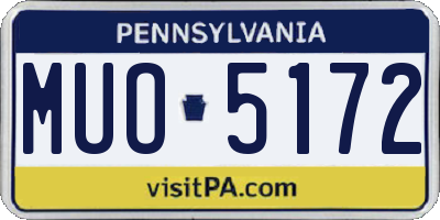 PA license plate MUO5172