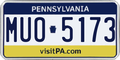 PA license plate MUO5173