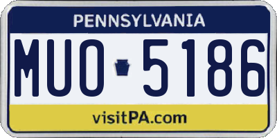 PA license plate MUO5186