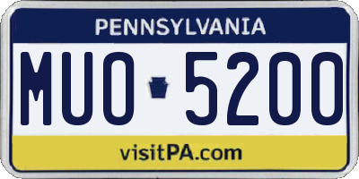 PA license plate MUO5200